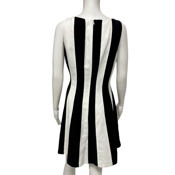 Anne Klein women's A line dress striped black white sleeveless size 8 - Picture 4 of 10